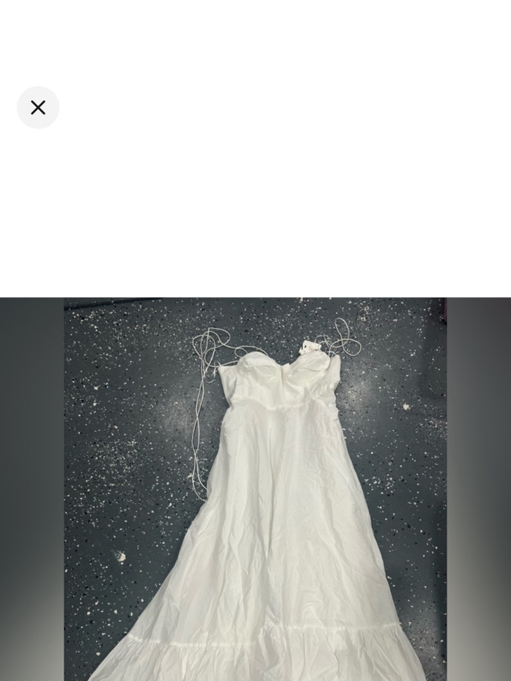 Zara White Maxi Dress with Delicate Tie Straps - Picture 7 of 8